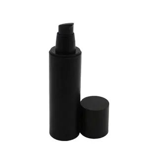 Ruipack Oem Rts Lege Zwarte Luchtloze Pompfles Groothandel Plastic Parfumfles Met Crèmepomp