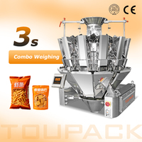 Mesin Pengemas Makanan Otomatis Penuh 14 Head Multihead Weigher Mesin Pengemas Vertikal Checkweigher Pengisi Keripik Kacang Makanan Hewan Peliharaan