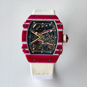 Montre automatique squelette pour homme, personnalisation avancée, 7,8 mm, lunette rouge, boîtier en fibre de carbone composite, montre sport - Product Image 1