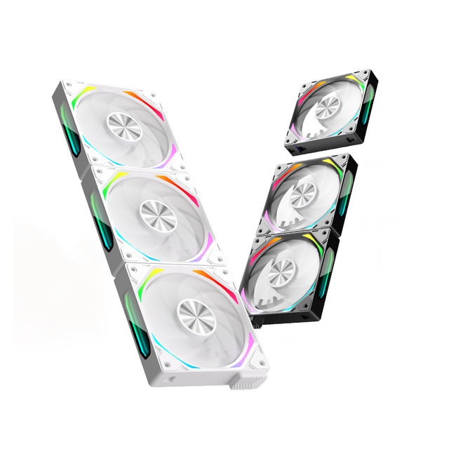 COOLMOON New Arrival Computer ARGB Fans ORION 3 120mm Fans Building Blocks Daisy Chain PWM Wireless Gaming PC Cooling Fan