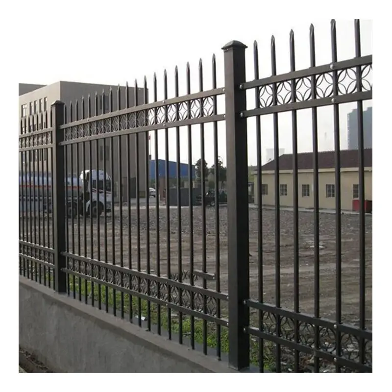 Valla de hierro forjado corta ornamental decorativa recubierta de PVC de fabricación de fábrica de China