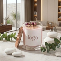 Bougie cylindrique artisanale SKYLIA de luxe, marque privée, écologique, à l'huile essentielle et à la cire de soja, aromathérapie, avec boîte en cristal, fabriquée en Chine