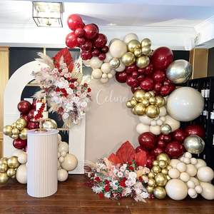 Kit d'arche de guirlande de ballons en latex bordeaux best-seller avec ballons confettis rose et or pour décorations de fête d'anniversaire et de mariage - Vente chaude - Product Image 6