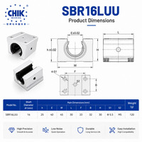 Bloc de roulement linéaire haute précision SBR16LUU, unité de glissière linéaire à axe optique SBR20LUU, SBR16UU SBR20UU pour machines CNC