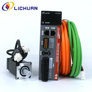 Lichuan EtherCAT 200W AC 서보 모터 드라이버 키트 0.637Nm 3000rpm CNC 17bit 증분 인코더 60M00630B + LC10E 용 서보 모터
