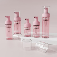 Flacon pompe en plastique PET vide de luxe personnalisé de 40 ml, 50 ml, 60 ml, 80 ml pour savon liquide, nettoyant visage, mousse, emballage de produits nettoyants