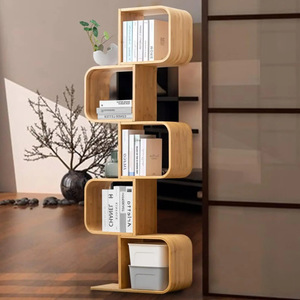 <b>Modern</b> minimalist wooden book <b>shelf</b>, floor-standing multi-tiered book organizer for home living room, wall-mounted bookcase - Product Image 1
