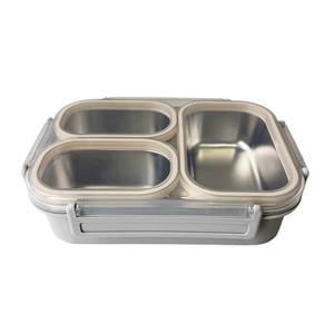 Portable 304 Stainless Steel Bento Lunch Box Microwave-Sealed 4/5 Compartment Food <strong>Container</strong> Set <strong>Plastic</strong> <strong>Lid</strong> for Kids Students - Product Image 5