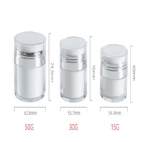 Envase de Crema de Doble Capa con Bomba Dosificadora y Tapa de Plástico, Acrílico, 15g/30g/50g, para Crema Facial/de Ojos y Mascarilla Facial