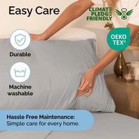 Ensemble de draps en microfibre Oeko-Tex, luxueux, respirant et rafraîchissant, taille Queen, 4 pièces