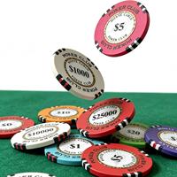 Jetons de poker professionnels en argile personnalisés avec logo, écologiques et durables, avec autocollants de casino intégrés, vente en gros directe usine