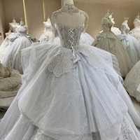 Robe de mariée de luxe DW0036, style princesse, grande taille, moderne et élégante, avec dentelle, sequins et perles, coupe princesse, pour chapelle