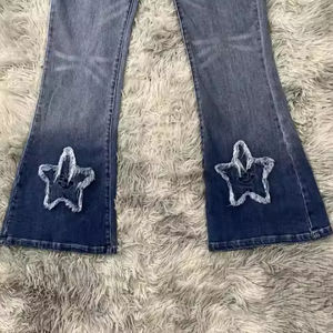 <span class=keywords><strong>Jeans</strong></span> <span class=keywords><strong>Mom</strong></span> a Vita Media con Gamba Svasata, Taglie Forti, Alta Qualità, Stile Streetwear Y2k, Vestibilità Regolare, Casual - Product Image 3