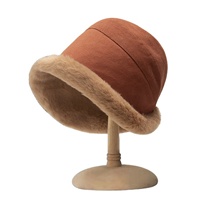 Chapeaux Bob Femme en Coton Épais et Doux, Chauds, en Fausse Fourrure de Mouton, Moelleux et Pelucheux, pour l'Automne et l'Hiver