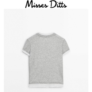 <span class=keywords><strong>T</strong></span>-<span class=keywords><strong>shirt</strong></span> à manches courtes et col rond en lyocell <span class=keywords><strong>gris</strong></span>, style décontracté et simple, coupe ajustée, nouvelle collection 2025 pour femmes MD - Product Image 4