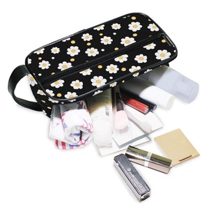 Withe Flowers Patterns New Design Waterproof Portable Wash Adult <b>Makeup</b> Bag Cosmetic Pouch Travel Customs logo <b>Storage</b> Bag - Product Image 5