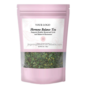 Thé aux herbes aromatisé de fabrication chinoise, compléments de feuilles de framboisier rouge et de tulsi, thé en sachet mélangé, 35g/sachet - Product Image 2
