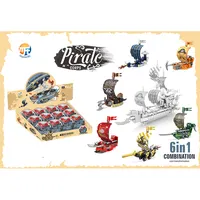 New hot selling children's educational toys 12pcs/set DIY cool pirate ship ship egg model building blocks