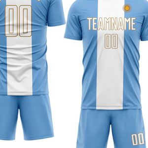 Ensemble maillot et short de football bleu clair et blanc – Tenue de performance pour l'entraînement en équipe, les matchs de ligue et le sport - Product Image 4