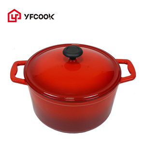Juego de <span class=keywords><strong>ollas</strong></span> y sartenes antiadherentes, utensilios de cocina de hierro fundido, esmalte rojo, 6 piezas, buena calidad, venta directa de fábrica - Product Image 4