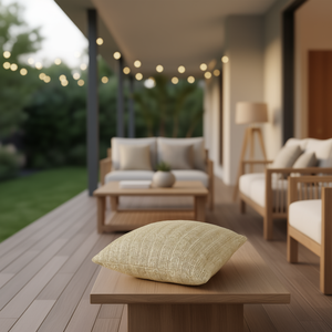 Cuscino Decorativo Quadrato D0100XFZSX2 18 X 18, Stile Minimalista in Finta Paglia Intrecciata per Letto, Divano, Patio - Product Image 2