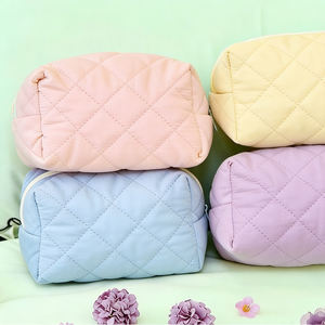 Borsa Cosmetica in Cotone Trapuntato Multicolore Personalizzata, Leggera e Portatile, Vendita all'Ingrosso - Product Image 4