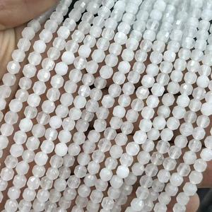 <strong>White</strong> <strong>Jade</strong> Natural <strong>Stone</strong> 4MM Lantern Shape Diamond Cutting <strong>Stone</strong> Gemstone Loose Beads for Jewelry Crafting Aprrox:380mm - Product Image 2