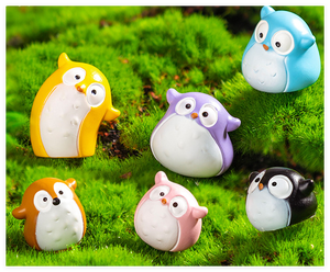 Figurine de terrarium miniature en gros hibou porte-bonheur résine artisanat ornements petits animaux sculpture <span class=keywords><strong>statue</strong></span> fée jardin décoration - Product Image 2