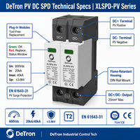 Dispositif de protection contre les surtensions solaires DC SPD pour systèmes photovoltaïques, types T1 T2, 1000V 1500Vdc 40kA 60kA, ignifuge, OEM