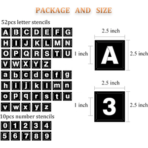 62 Cái Khuôn Tô Số Chữ Cái Bằng Nhựa Tái Sử Dụng Bộ Khuôn Mẫu Lồng Vào Nhau Bảng Chữ Cái 1 Inch Để Vẽ - Product Image 2