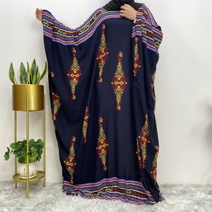 6427# Traditional Colorful Pattern <b>Print</b> Big Batwing Sleeves Women Ramadan Prayer Muslim <b>Islamic</b> Abaya Dress Eid - Product Image 5