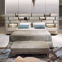 Ensembles de meubles de chambre à coucher italiens, cadre de lit moderne, ensemble de lit king size, lit plateforme luxueux en cuir capitonné