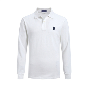 POLO al por mayor <span class=keywords><strong>para</strong></span> hombre, camiseta polo informal de negocios negra, de algodón, manga larga, con logotipo bordado, tejido de punto. - Product Image 5