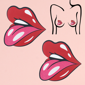 Pegatinas <span class=keywords><strong>de</strong></span> pecho con forma <span class=keywords><strong>de</strong></span> labios, cubrepezones sexys, pezoneras adhesivas, cubrepezones rosas sexys para chicas, pegatinas para senos. - Product Image 1