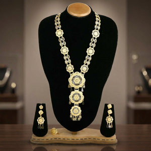 Wholesale 14K 18K 24K Gold Plated Fashion <b>Necklaces</b> Traditional <b>Long</b> Jewelry Set Gold Filled Floral Design <b>Long</b> Jewelry Set - Product Image 3