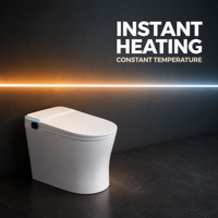 Toilette intelligente avec chauffage instantané, capteur de pied, ouverture automatique, télécommande, cuvette allongée