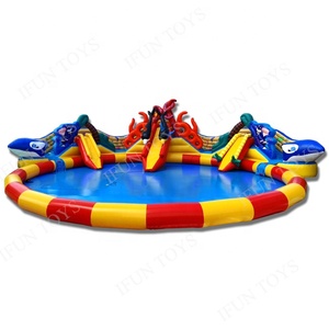 Jeu <span class=keywords><strong>de</strong></span> parc aquatique gonflable terrestre mobile drôle pour adultes en plein air grand parc aquatique au sol toboggan aquatique gonflable avec grande <span class=keywords><strong>piscine</strong></span> - Product Image 2