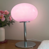 Lampe de table en verre de style nordique, forme ronde, orange rose blanc jaune, éclairage de lecture au chevet pour salon