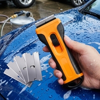 Racloir industriel pour le nettoyage, manche, lames adhésives, pour enlever les étiquettes, les autocollants, la peinture, les décalcomanies, la colle
