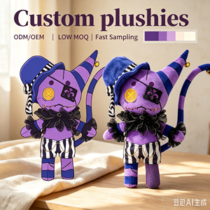 Juguete <span class=keywords><strong>de</strong></span> Peluche Personalizado OEM ODM, Muñeco <span class=keywords><strong>de</strong></span> Peluche Único <span class=keywords><strong>de</strong></span> Pirata, <span class=keywords><strong>Circo</strong></span>, Terror, Juego, Bajo MOQ, Peluches Personalizados, Figura Coleccionable para Regalo <span class=keywords><strong>de</strong></span> Fans - Product Image 1