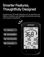 Speedometer GPS Sepeda BSC100MAX, Fungsi Pengingat Waktu Senja, Tahan Air IPX7, Meter Sepeda untuk Latihan Bersepeda di Luar Ruangan