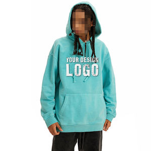 Sweat à capuche pour femme, personnalisé avec logo, en polaire épais, ample, tendance, décontracté, couleur unie, épaules tombantes, surdimensionné - Product Image 5