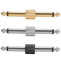 Konektor Pedal Gitar Patch Coupler 1/4 Inci TS Efek ke Adaptor Tipe Lurus Aksesori Plug