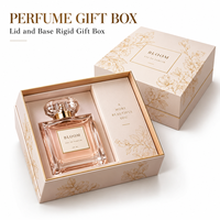 Boîte cadeau de parfum de luxe personnalisée, boîte d'emballage en papier rigide avec couvercle et base, logo personnalisé pour l'emballage de coffret cadeau de parfum