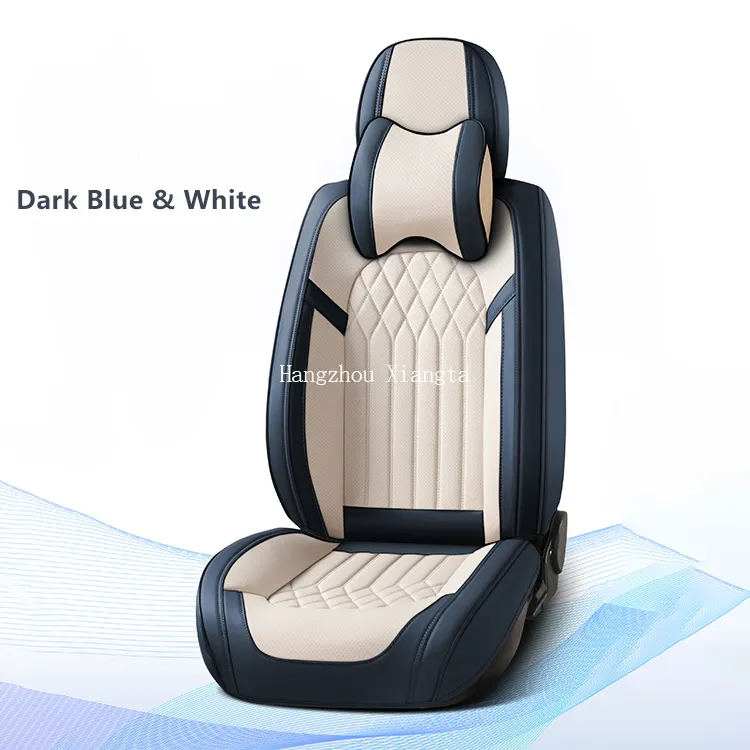 Xiangta sarung jok mobil kulit Pu Universal, sarung jok mobil dengan bantalan, sarung pelindung kursi mobil desainer mewah 5D