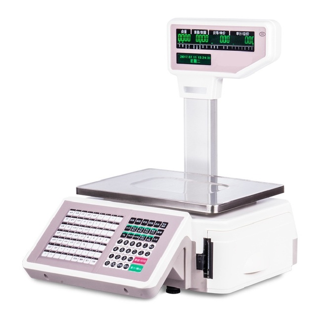 Manufacturer Supermarket Printing Pricing Scale Barcode Label Printing Scale 30kg 15kg