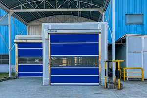 Portes à enroulement rapides en <span class=keywords><strong>PVC</strong></span> industrielles, fonction antivol, options personnalisables, design moderne, utilisées dans les entrepôts et les magasins - Product Image 2