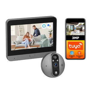 Tuya video 4.3 inch LCD kỹ thuật số lổ nhìn trộm <span class=keywords><strong>Door</strong></span> <span class=keywords><strong>Viewer</strong></span> 3MP Alexa Google máy ảnh chuông cửa góc rộng phát hiện chuyển động cuộc gọi video - Product Image 1