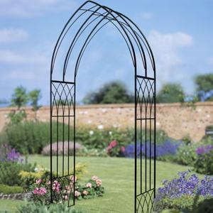 Treillis d'arche de jardin en acier en métal <span class=keywords><strong>noir</strong></span> avec plantes grimpantes - Product Image 3