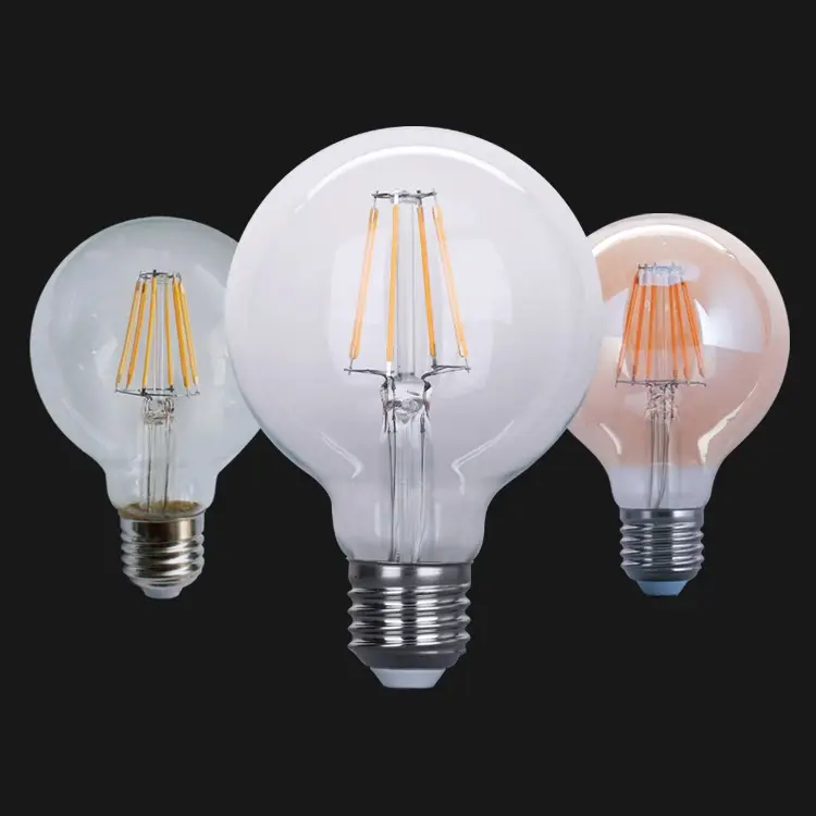 Harga pabrik bola lampu Led Edison Spiral bola lampu Led E27 Amber bening bola lampu filamen Smd